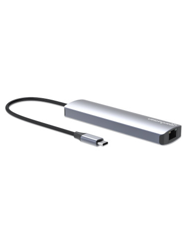 Manhattan 153959 Stacja Dokująca Przewodowa Usb 3.2 Gen 1 (3.1 Gen 1) Type-C Srebrny