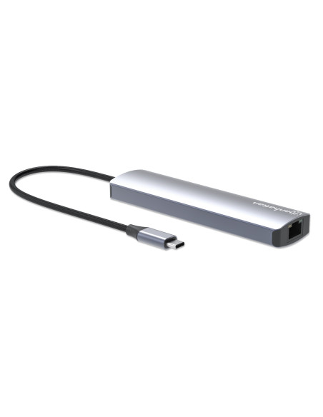 Manhattan 153959 Stacja Dokująca Przewodowa Usb 3.2 Gen 1 (3.1 Gen 1) Type-C Srebrny