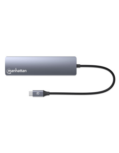 Manhattan 153959 Stacja Dokująca Przewodowa Usb 3.2 Gen 1 (3.1 Gen 1) Type-C Srebrny