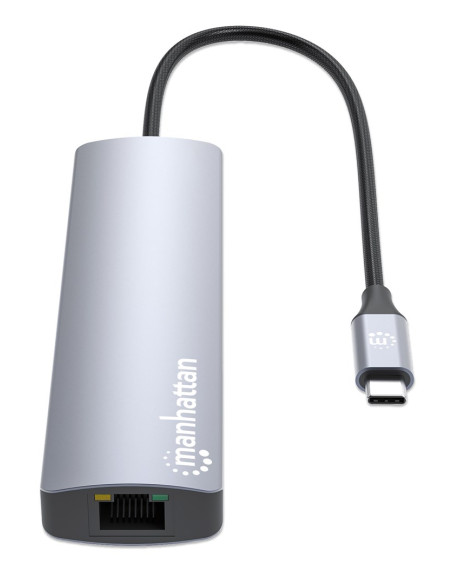 Manhattan 153959 Stacja Dokująca Przewodowa Usb 3.2 Gen 1 (3.1 Gen 1) Type-C Srebrny