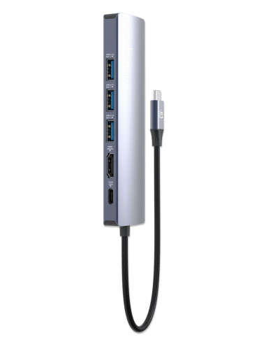 Manhattan 153959 Stacja Dokująca Przewodowa Usb 3.2 Gen 1 (3.1 Gen 1) Type-C Srebrny