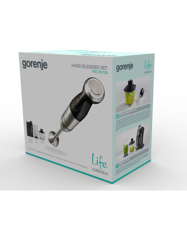 Gorenje Hbc807Qb 0,5 L Mikser Ręczny 800 W Czarny, Stal Nierdzewna