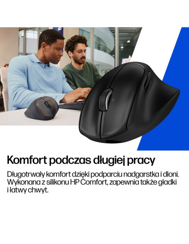 Mysz Hp Tilt Ergonomic Black Mouse 720M Wireless / Bluetooth Bezprzewodowa Czarna Bh0Z4Aa