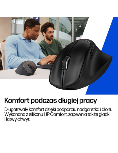Mysz Hp Tilt Ergonomic Black Mouse 720M Wireless / Bluetooth Bezprzewodowa Czarna Bh0Z4Aa
