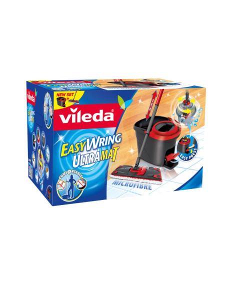 Vileda Ultramax Mop Włókno Mokry Czarny, Czerwony