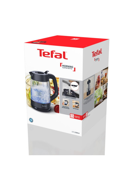 Tefal Ko2G08 Czajnik Elektryczny 1,7 L 2000 W Czarny, Przezroczysty