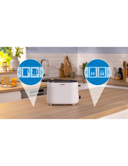 Bosch Tat2M121 Toster 6 2 Kaw. 950 W Biały