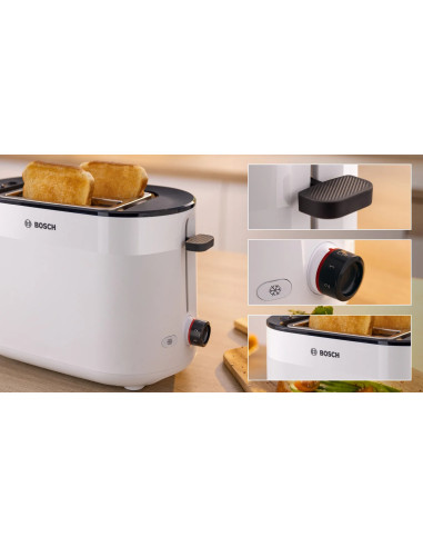 Bosch Tat2M121 Toster 6 2 Kaw. 950 W Biały