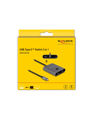 Delock Przełącznik Usb 10 Gbps Usb Type-C 2 Do 1 Dwukierunkowego 8K