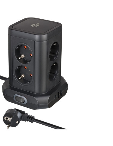 Brennenstuhl 1153560010 Wieża Zasilająca Tower 8 Gniazd 2Xusb-A 1Xusb-C Pd 2M Schuko Czarna
