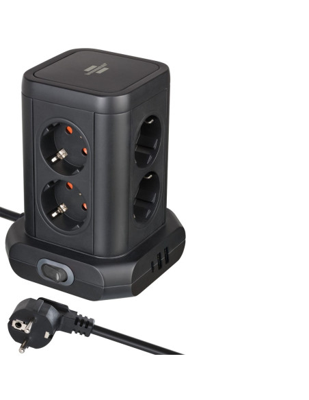 Brennenstuhl 1153560010 Wieża Zasilająca Tower 8 Gniazd 2Xusb-A 1Xusb-C Pd 2M Schuko Czarna