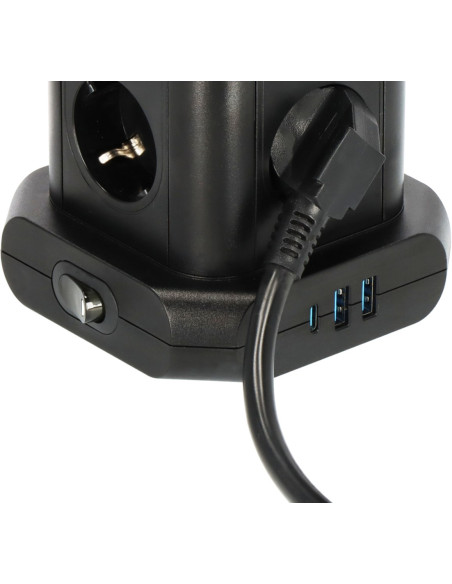 Brennenstuhl 1153560010 Wieża Zasilająca Tower 8 Gniazd 2Xusb-A 1Xusb-C Pd 2M Schuko Czarna