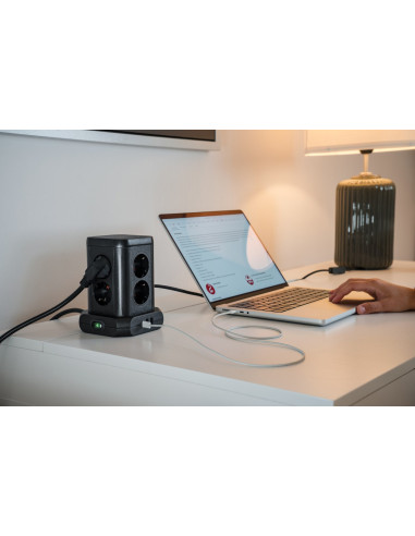 Brennenstuhl 1153560010 Wieża Zasilająca Tower 8 Gniazd 2Xusb-A 1Xusb-C Pd 2M Schuko Czarna