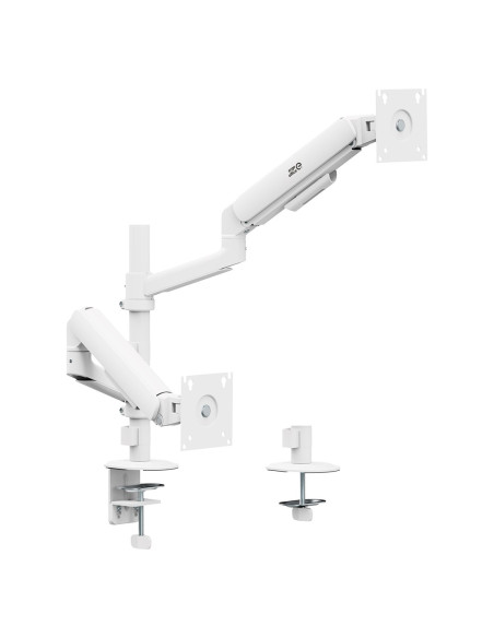 Ergo Office Uchwyt Na 2 Monitory, Sprężyna Gazowa, 17"-32", 1-10Kg, Biały Mat Er-692 W