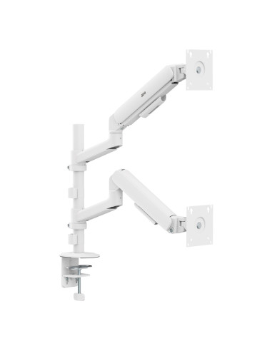 Ergo Office Uchwyt Na 2 Monitory, Sprężyna Gazowa, 17"-32", 1-10Kg, Biały Mat Er-692 W