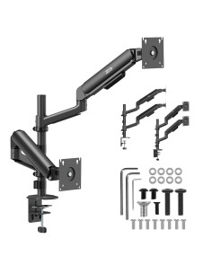 Ergo Office Uchwyt / Wieszak Na 2 Monitory, Sprężyna Gazowa, 17"-32", 1-10Kg, Czarny Mat, Er-692 B