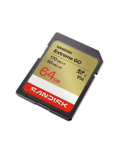 Sandisk Extreme Go Sd Uhs-I 64Gb Sd 170Mb/S(R) / 80Mb/S(W)