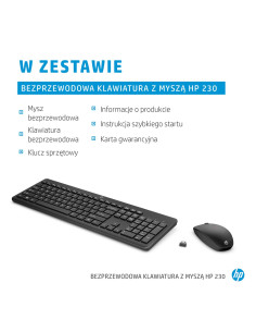 Zestaw Klawiatura + Mysz Hp 230 Wireless Mouse And Keyboard Combo Bezprzewodowe Czarne Niemiecki Układ Klawiszy Qwertz 18H24Aa A 2