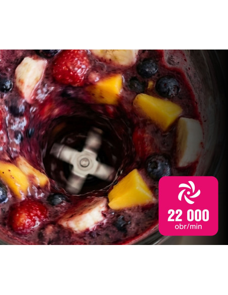 Eldom Blender Kielichowy Bk6 Noxar 100W Czarny 22000 Obr/Nin Kielich 1,8 L Ze Szkła Hartowanego Dwa Poziomy Rędkości + Pulse