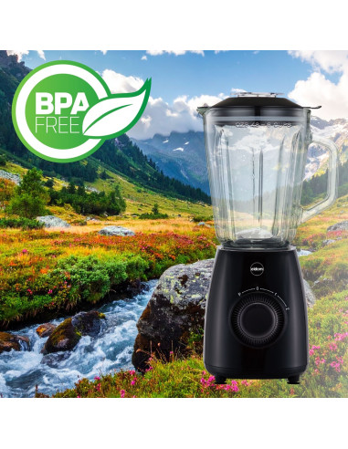 Eldom Blender Kielichowy Bk6 Noxar 100W Czarny 22000 Obr/Nin Kielich 1,8 L Ze Szkła Hartowanego Dwa Poziomy Rędkości + Pulse