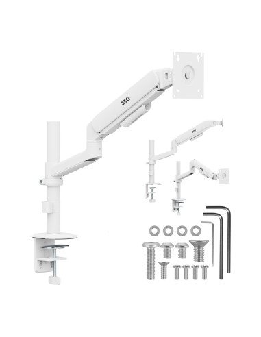 Ergo Office Uchwyt / Wieszak Na Monitor Sprężyna Gazowa, 17"-32", 1-10Kg, Biały Mat, Max. Vesa 100X100 Er-691 W