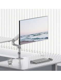 Ergo Office Uchwyt / Wieszak Na Monitor Sprężyna Gazowa, 17"-32", 1-10Kg, Biały Mat, Max. Vesa 100X100 Er-691 W 2