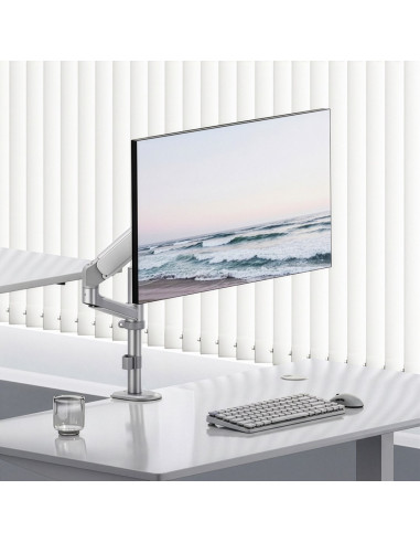 Ergo Office Uchwyt / Wieszak Na Monitor Sprężyna Gazowa, 17"-32", 1-10Kg, Biały Mat, Max. Vesa 100X100 Er-691 W