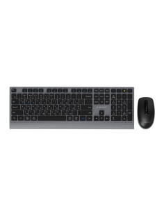 Gembird Bezprzewodowy Zestaw Klawiatury + Mysz Dual Mode, 2.4 Ghz + Bt, Slim, Układ Ru, Kolor Czarny