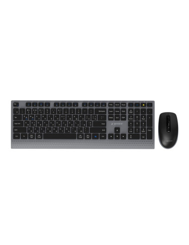 Gembird Bezprzewodowy Zestaw Klawiatury + Mysz Dual Mode, 2.4 Ghz + Bt, Slim, Układ Ru, Kolor Czarny