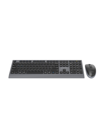 Gembird Bezprzewodowy Zestaw Klawiatury + Mysz Dual Mode, 2.4 Ghz + Bt, Slim, Układ Ru, Kolor Czarny