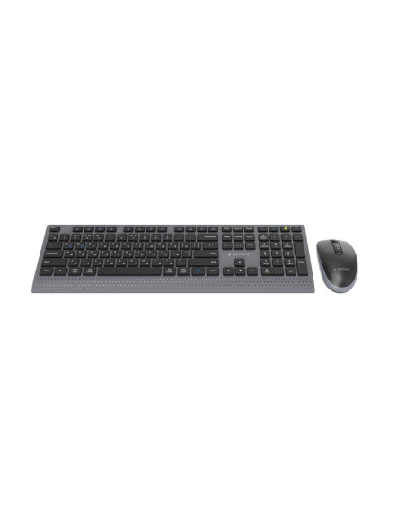 Gembird Bezprzewodowy Zestaw Klawiatury + Mysz Dual Mode, 2.4 Ghz + Bt, Slim, Układ Ru, Kolor Czarny