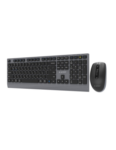 Gembird Bezprzewodowy Zestaw Klawiatury + Mysz Dual Mode, 2.4 Ghz + Bt, Slim, Układ Ru, Kolor Czarny