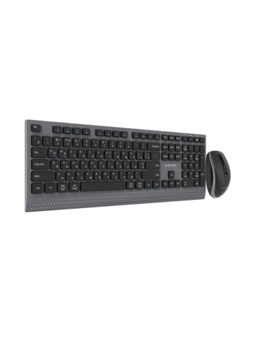 Gembird Bezprzewodowy Zestaw Klawiatury + Mysz Dual Mode, 2.4 Ghz + Bt, Slim, Układ Ru, Kolor Czarny