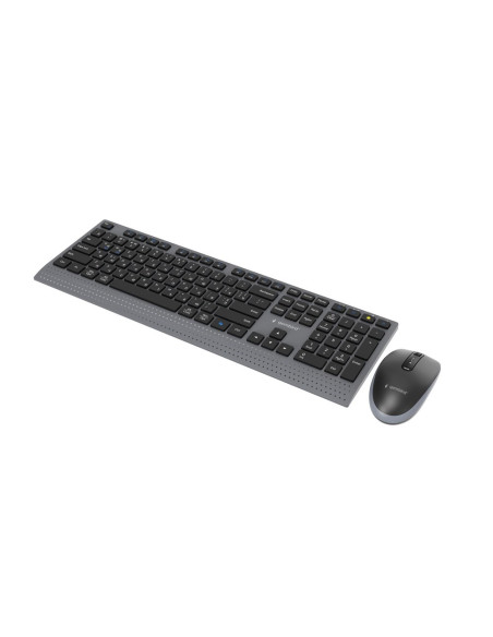 Gembird Bezprzewodowy Zestaw Klawiatury + Mysz Dual Mode, 2.4 Ghz + Bt, Slim, Układ Ru, Kolor Czarny