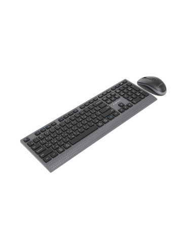 Gembird Bezprzewodowy Zestaw Klawiatury + Mysz Dual Mode, 2.4 Ghz + Bt, Slim, Układ Ru, Kolor Czarny