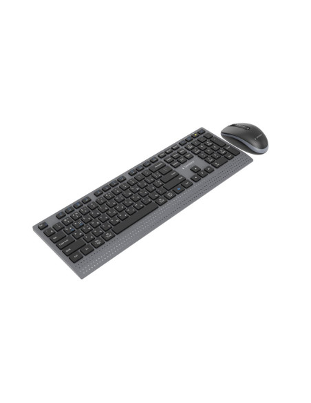 Gembird Bezprzewodowy Zestaw Klawiatury + Mysz Dual Mode, 2.4 Ghz + Bt, Slim, Układ Ru, Kolor Czarny