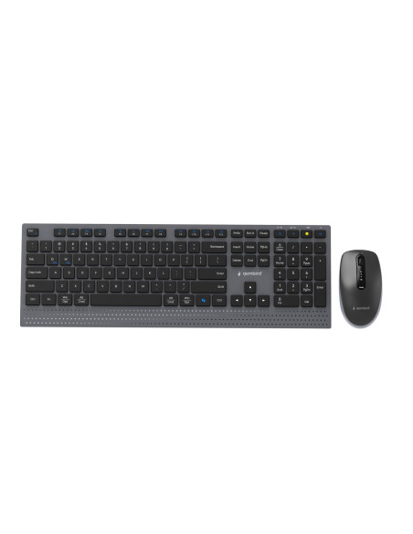 Gembird Bezprzewodowy Zestaw Klawiatury + Mysz Dual Mode, 2.4 Ghz + Bt, Slim, Układ Us, Kolor Czarny