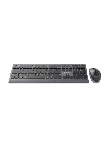 Gembird Bezprzewodowy Zestaw Klawiatury + Mysz Dual Mode, 2.4 Ghz + Bt, Slim, Układ Us, Kolor Czarny