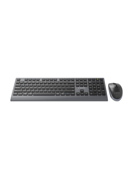 Gembird Bezprzewodowy Zestaw Klawiatury + Mysz Dual Mode, 2.4 Ghz + Bt, Slim, Układ Us, Kolor Czarny