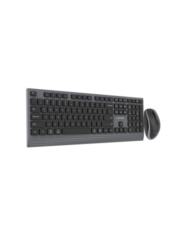 Gembird Bezprzewodowy Zestaw Klawiatury + Mysz Dual Mode, 2.4 Ghz + Bt, Slim, Układ Us, Kolor Czarny