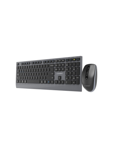 Gembird Bezprzewodowy Zestaw Klawiatury + Mysz Dual Mode, 2.4 Ghz + Bt, Slim, Układ Us, Kolor Czarny