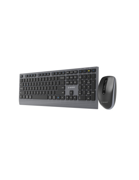 Gembird Bezprzewodowy Zestaw Klawiatury + Mysz Dual Mode, 2.4 Ghz + Bt, Slim, Układ Us, Kolor Czarny