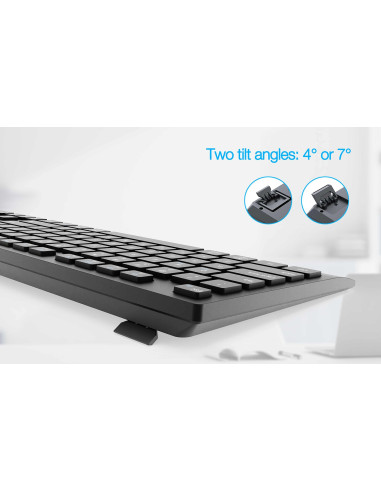 Gembird Bezprzewodowy Zestaw Klawiatury + Mysz Dual Mode, 2.4 Ghz + Bt, Slim, Układ Us, Kolor Czarny