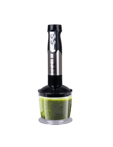 Eldom Blender Wielofunkcyjny Bl250 Vexi 800W Czarno-Srebrny Metalowa Końcówka Do Rozdrabniania, Pojemnik Z Nożem Siekającym O