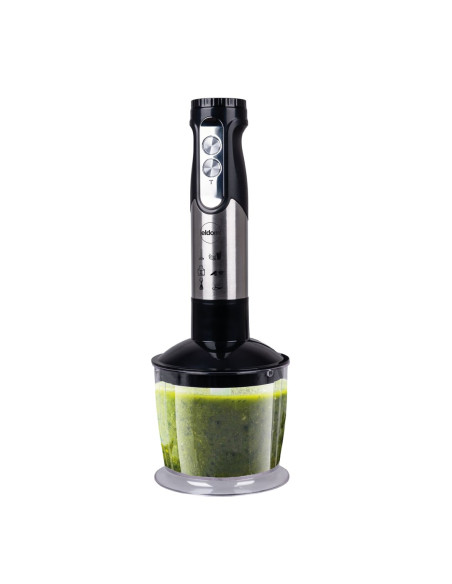 Eldom Blender Wielofunkcyjny Bl250 Vexi 800W Czarno-Srebrny Metalowa Końcówka Do Rozdrabniania, Pojemnik Z Nożem Siekającym O