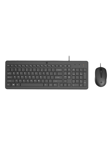 Zestaw Klawiatura + Mysz Hp 150 Wired Mouse And Keyboard Przewodowe Czarne Niemiecki Układ Klawiszy 240J7Aa Abd