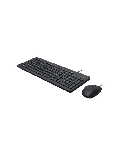 Zestaw Klawiatura + Mysz Hp 150 Wired Mouse And Keyboard Przewodowe Czarne Niemiecki Układ Klawiszy 240J7Aa Abd