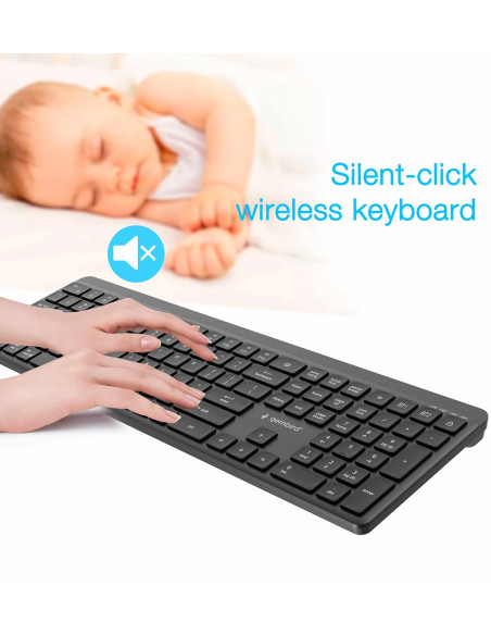 Gembird Bezprzewodowy Zestaw Klawiatury + Mysz Slim Pro Business, Dual Mode, 2,4 Ghz + Bt, Układ Us, Kolor Czarny