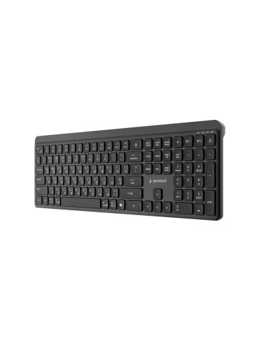 Gembird Bezprzewodowy Zestaw Klawiatury + Mysz Slim Pro Business, Dual Mode: 2,4 Ghz + Bt, Układ Ru, Kolor Czarny