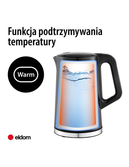 Eldom Czajnik Bezprzewodowy Z Regulacją Temperatury C540 Jetty 1,7 L 2200W Czarny
